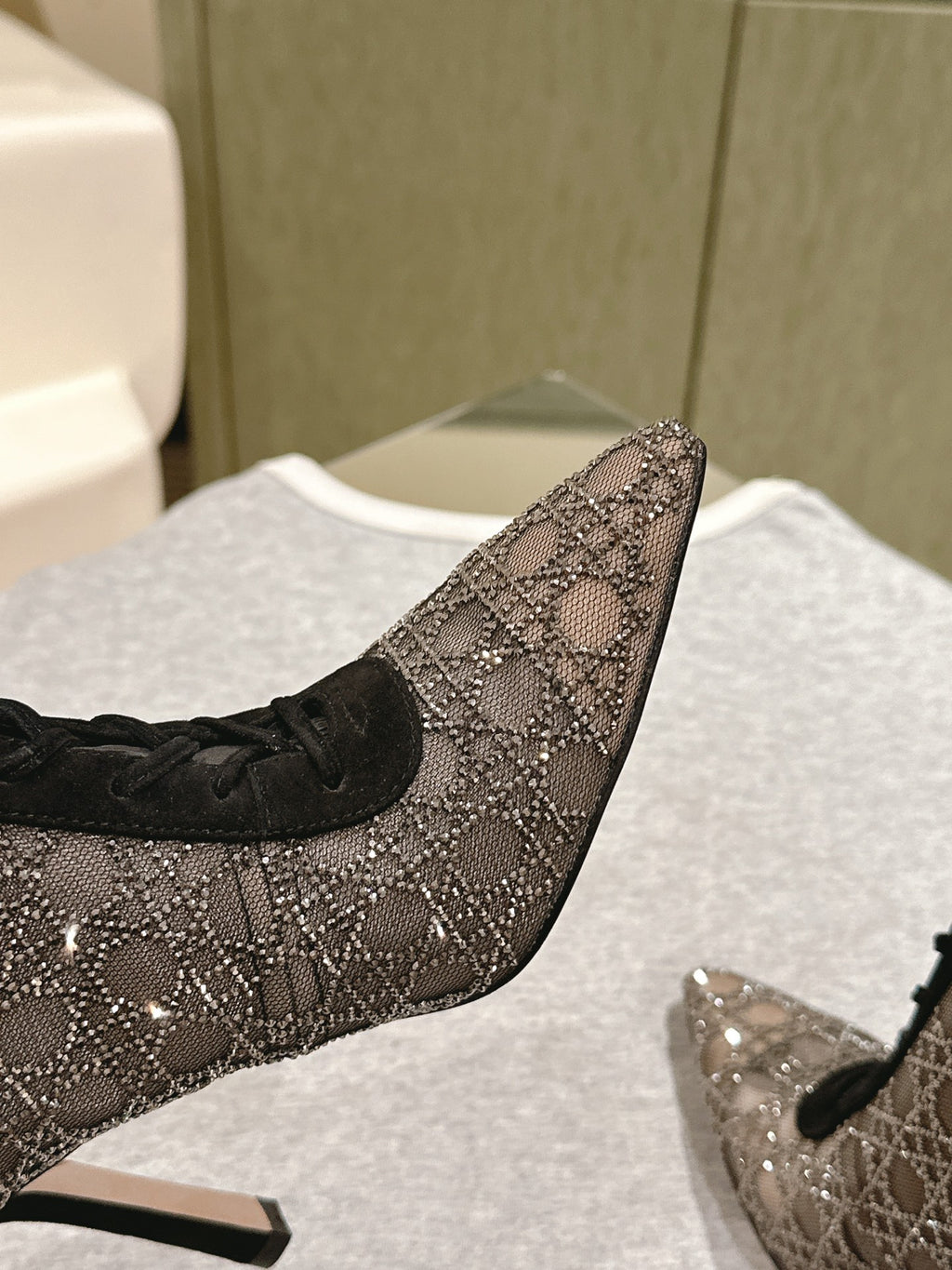 Black & Nude Capture Heeled Ankle Boot