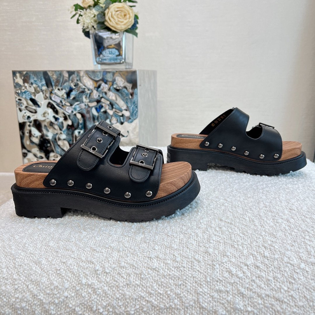 Black DQ strap sandal