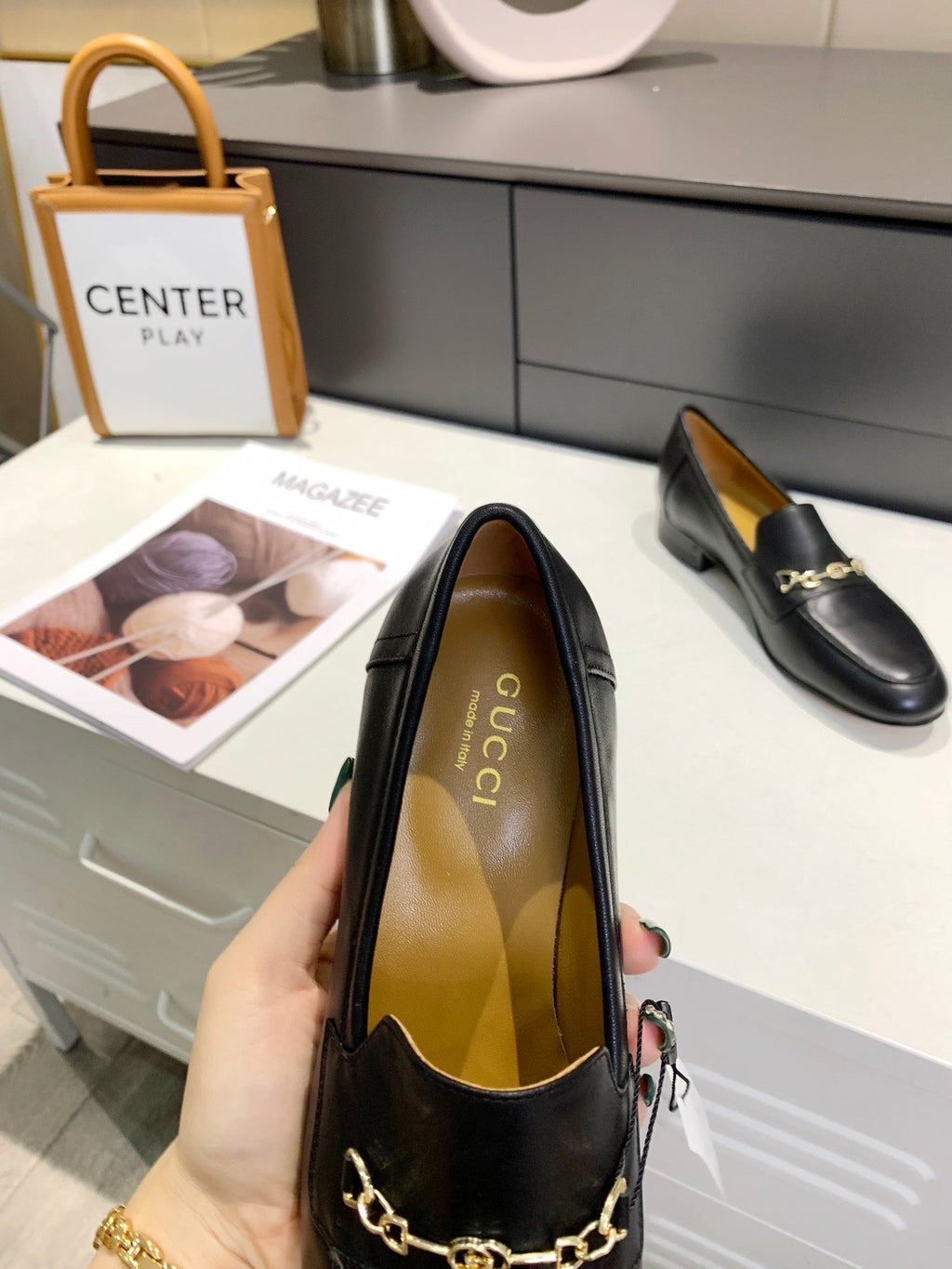 Black GH block-heel loafers