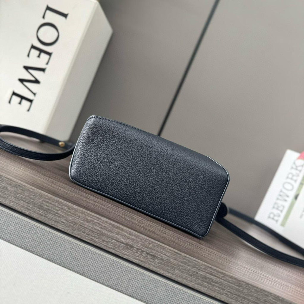 Deep Navy LP Mini Leather Shoulder Bag