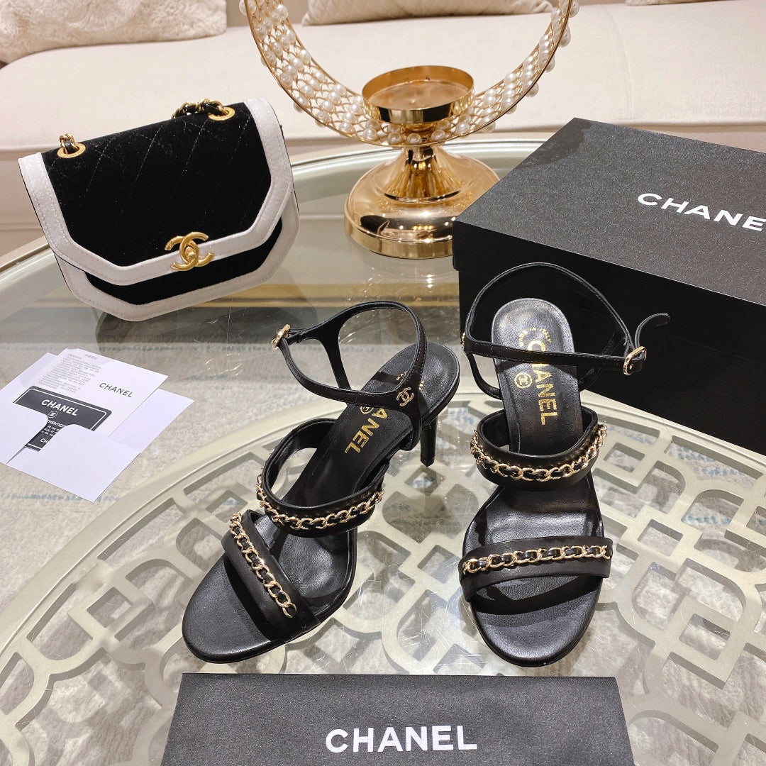 Black CC sandals