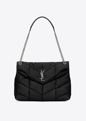 Black LP medium bag in quilted leather