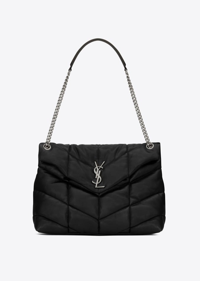 Black LP medium bag in quilted leather