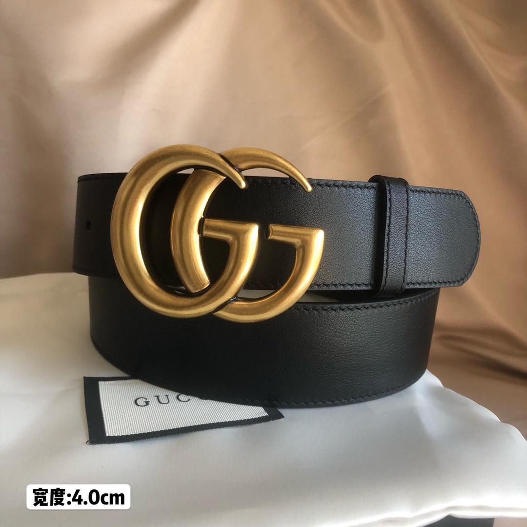 Black G leather belt 40 mm