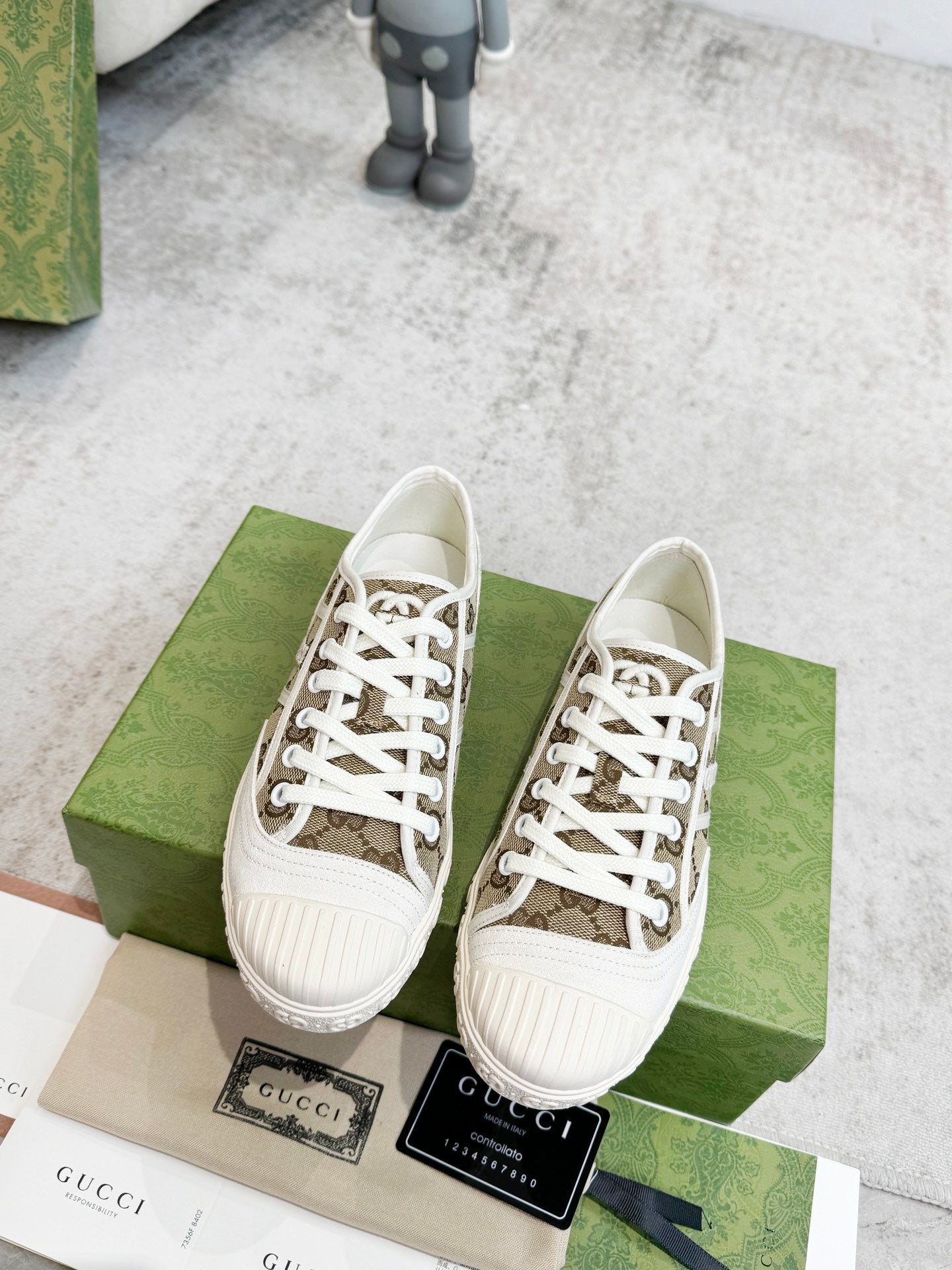 Beige GG Denim Sneaker