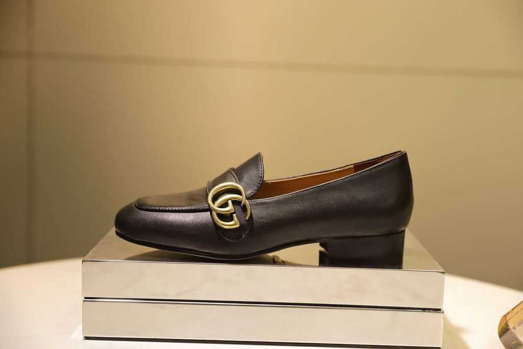 Black GM leather loafers