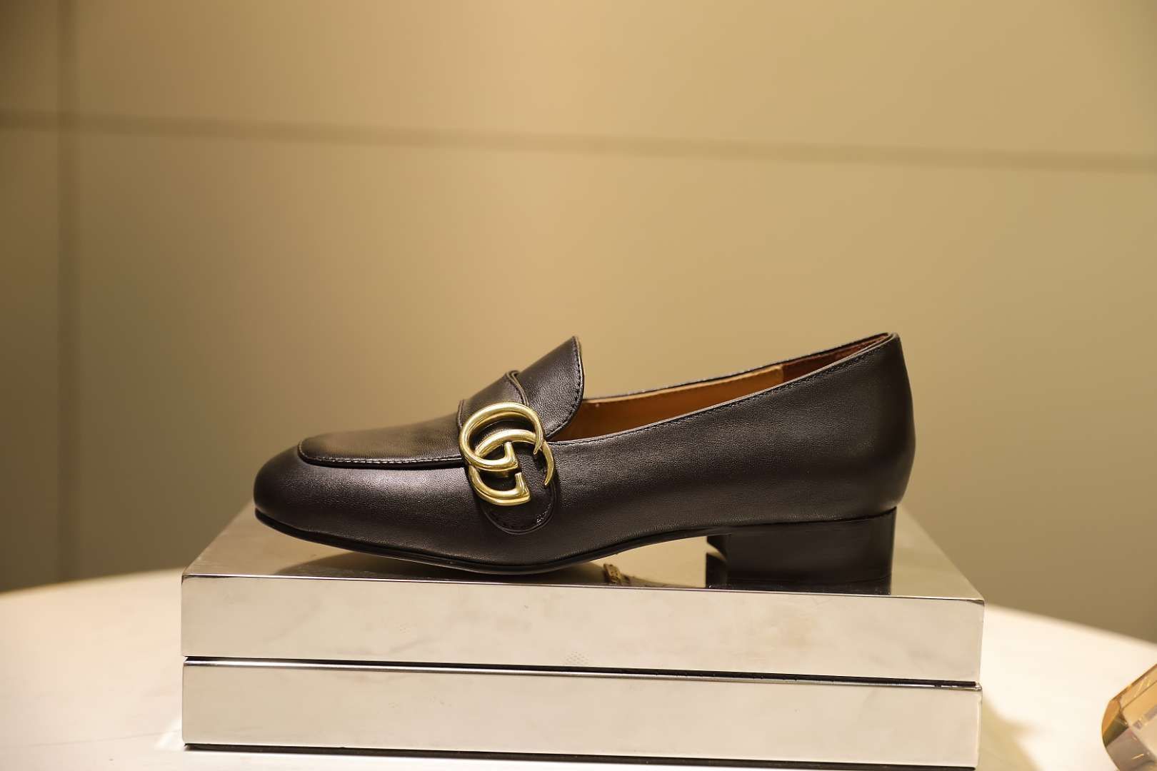 Black GM leather loafers