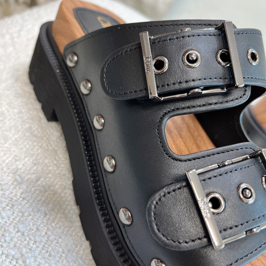 Black DQ strap sandal