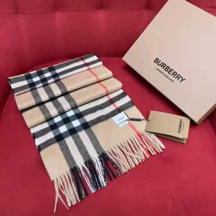 Beige classic TC cashmere scarf