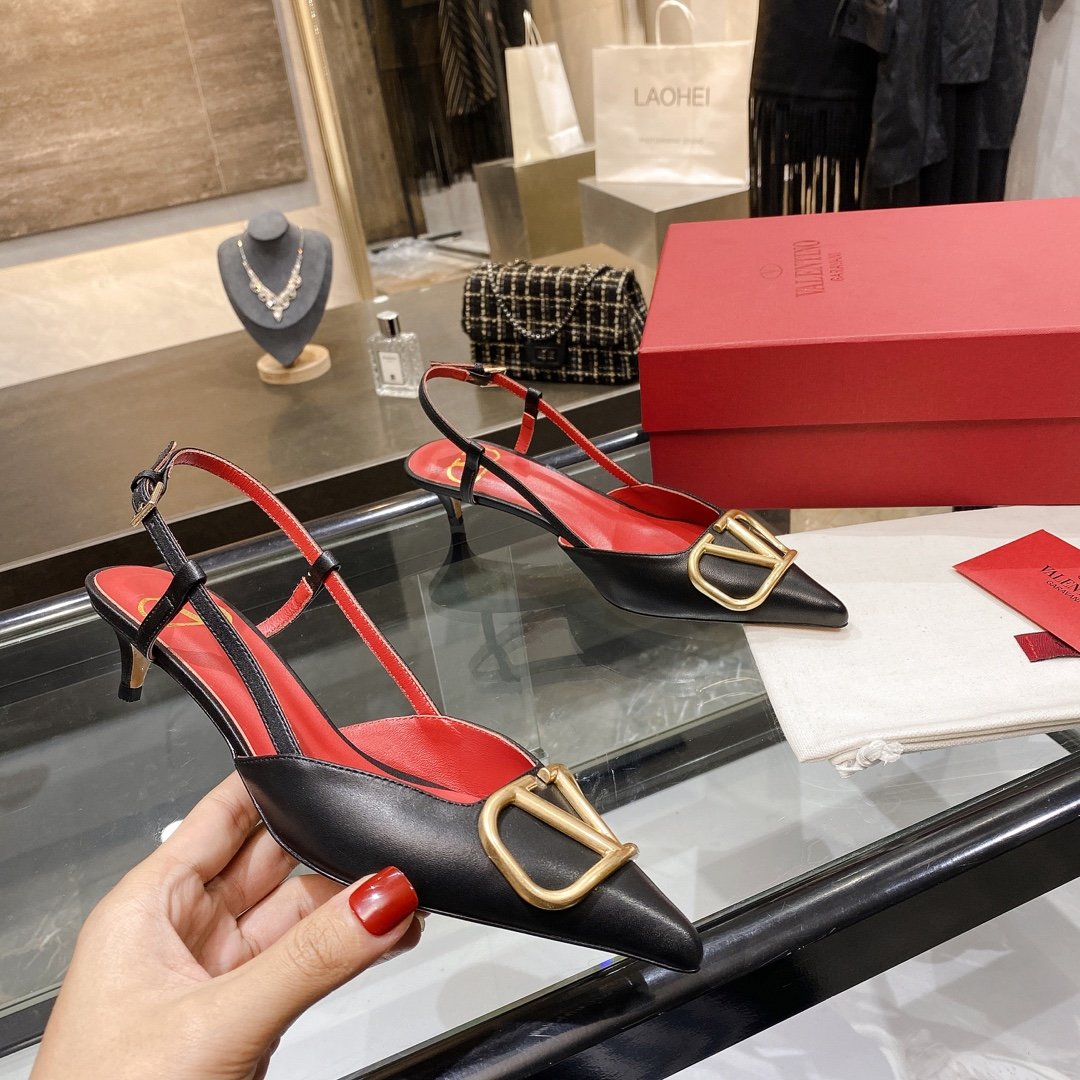 Black VL slingback pump 40mm