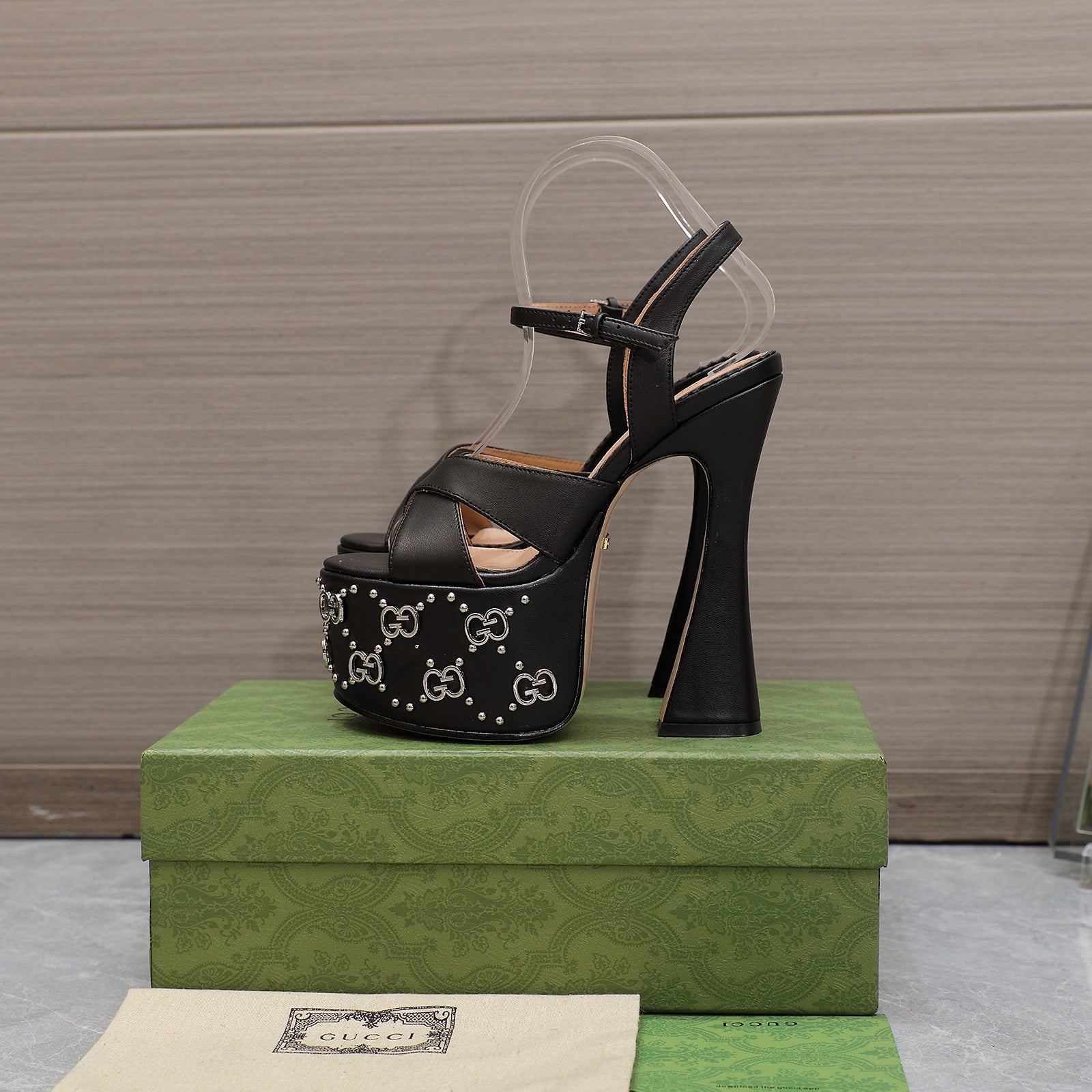 Black interlocking studs sandal