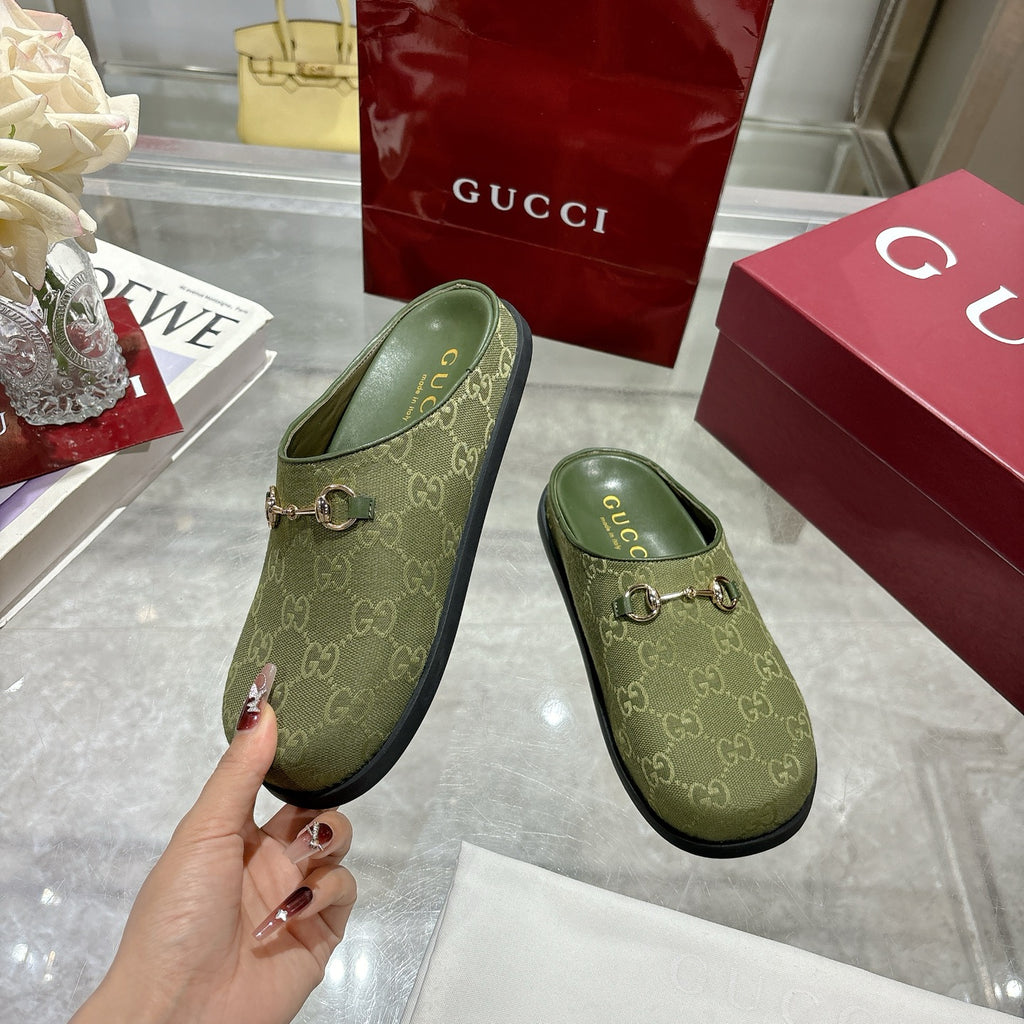 Dark Green Mule With Horsebit