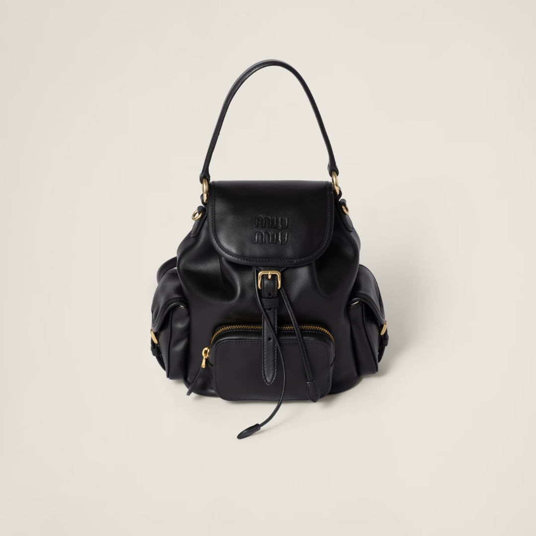 Black Leather Backpack