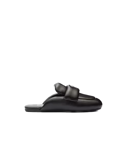 Black P soft padded leather sabots