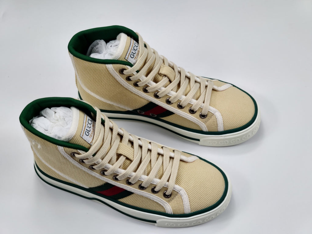Women's Beige tennis high top sneaker