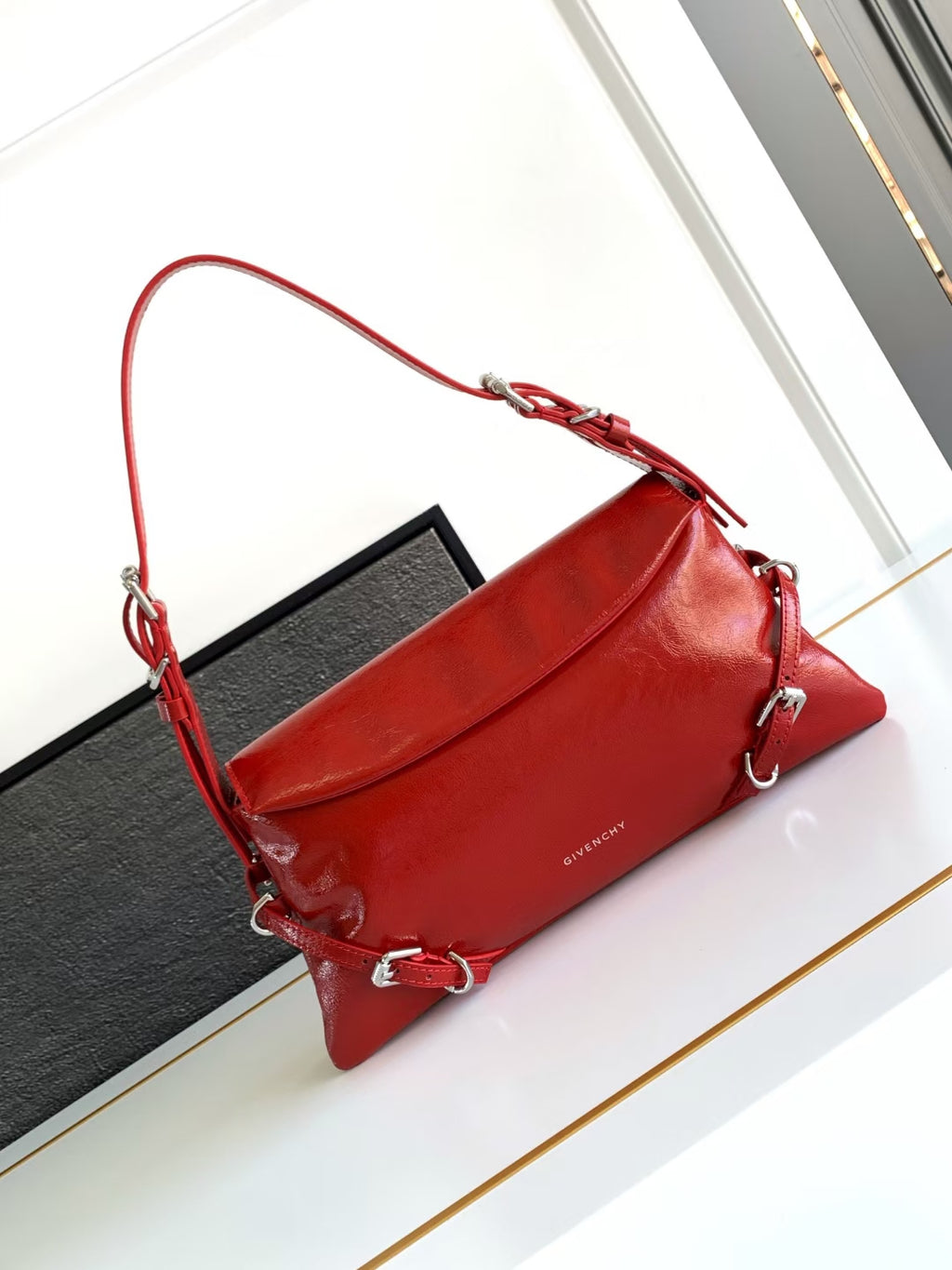 Red Small P'tit Voyou Bag In Patent Leather