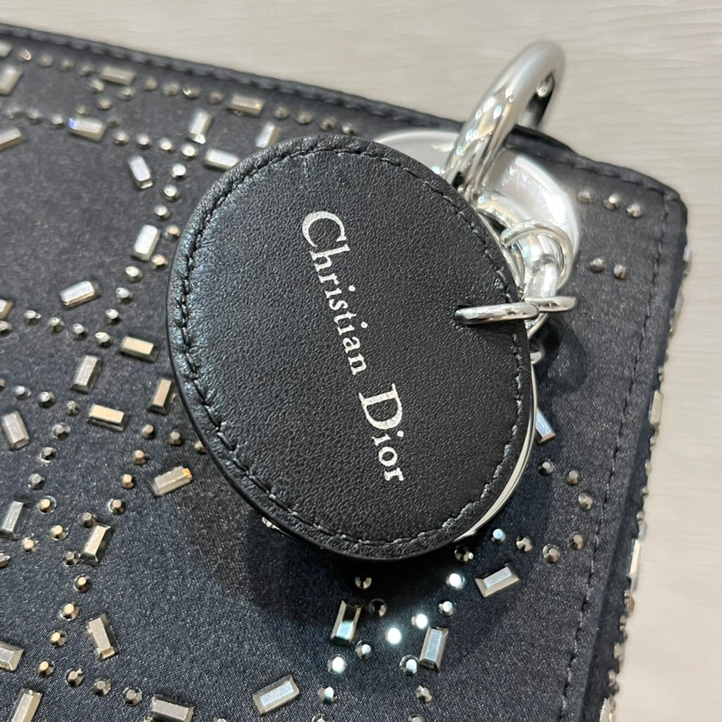 Black Strass Cannage Satin Mini LD Bag