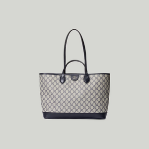 Beige & Blue GO Medium Tote Bag