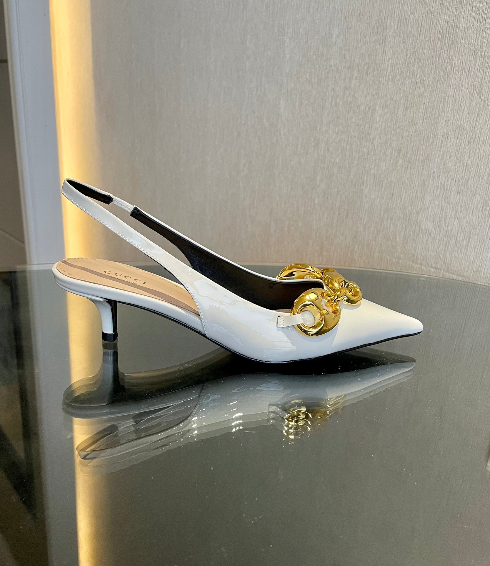 Ivory Slingback With Chain