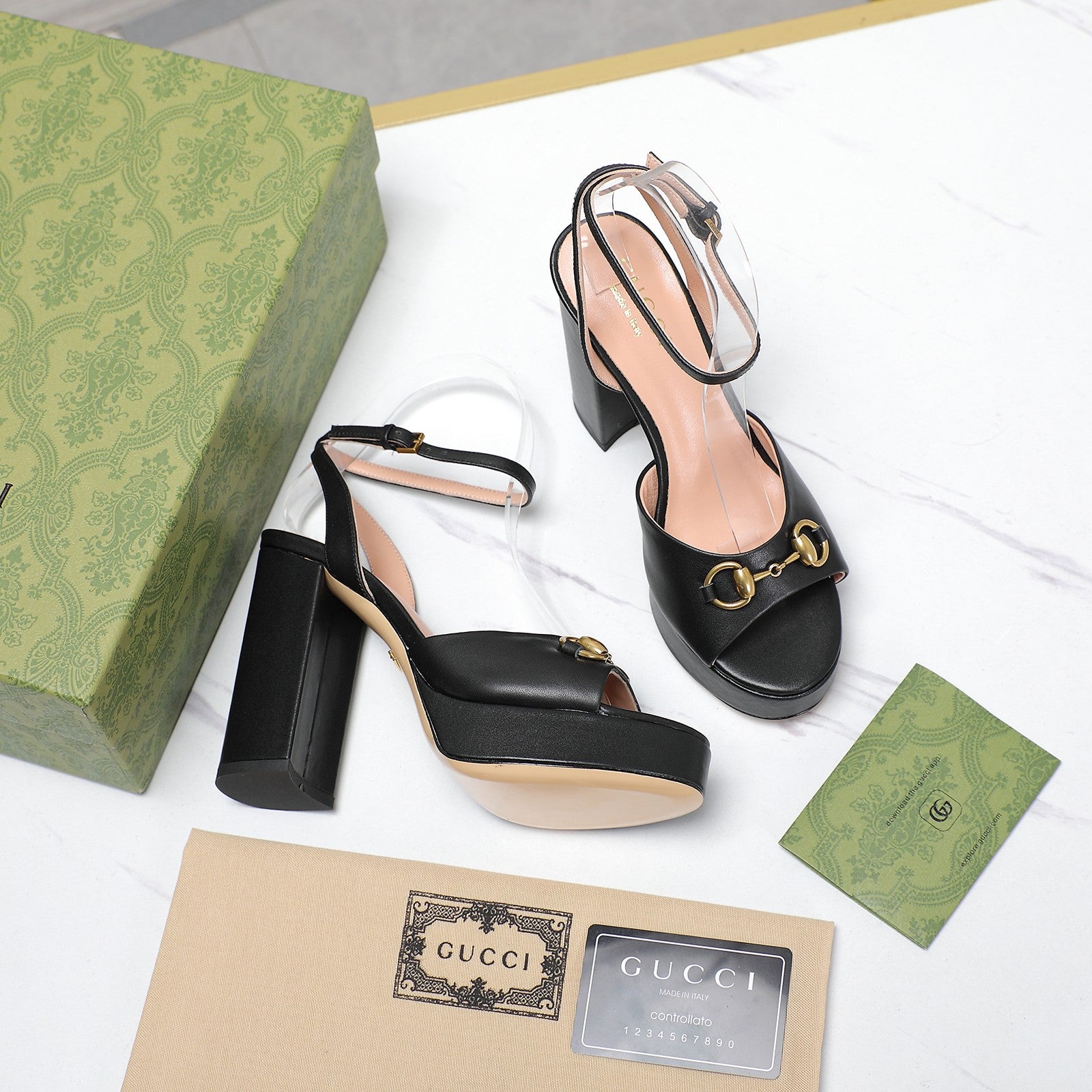 Black Horsebit Platform Sandal