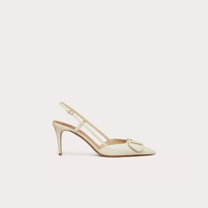 Light Ivory V Slingback Pump 80 mm