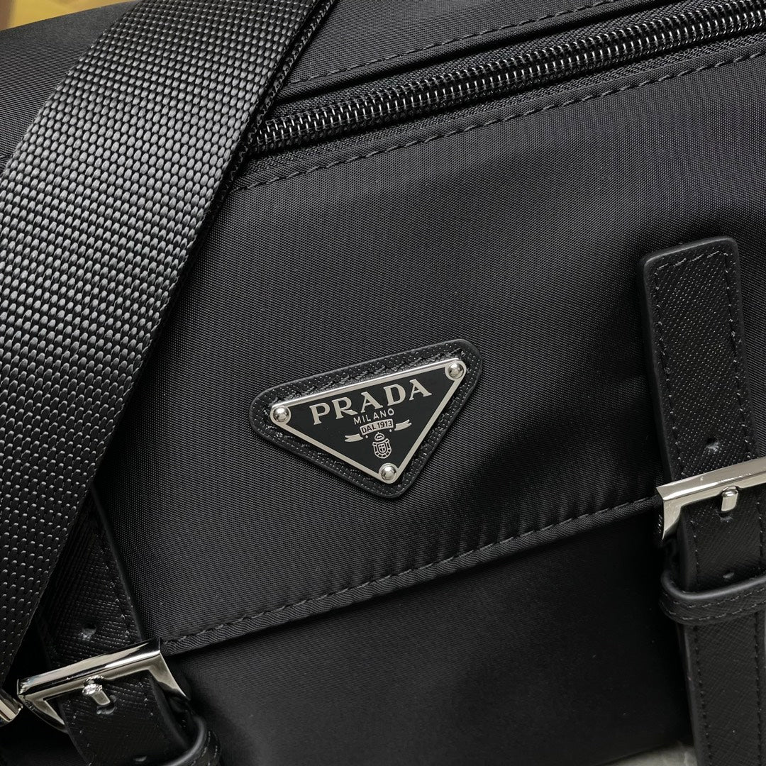 Black Re-Nylon Shoulder Bag