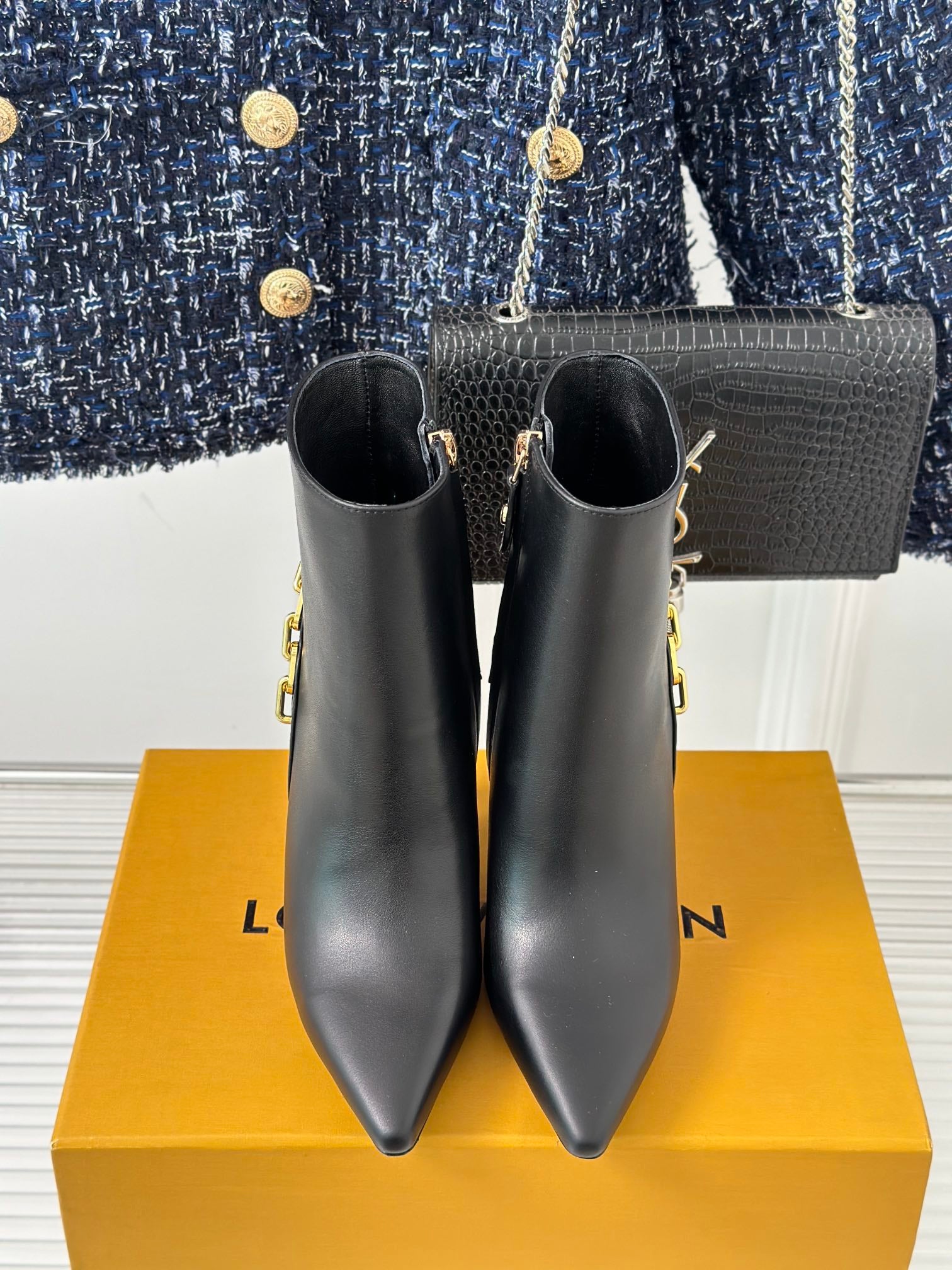 Black Sparkle Ankle Boot