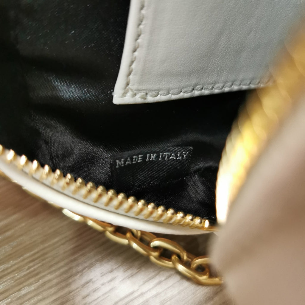 White AM Leather Mini-Bag