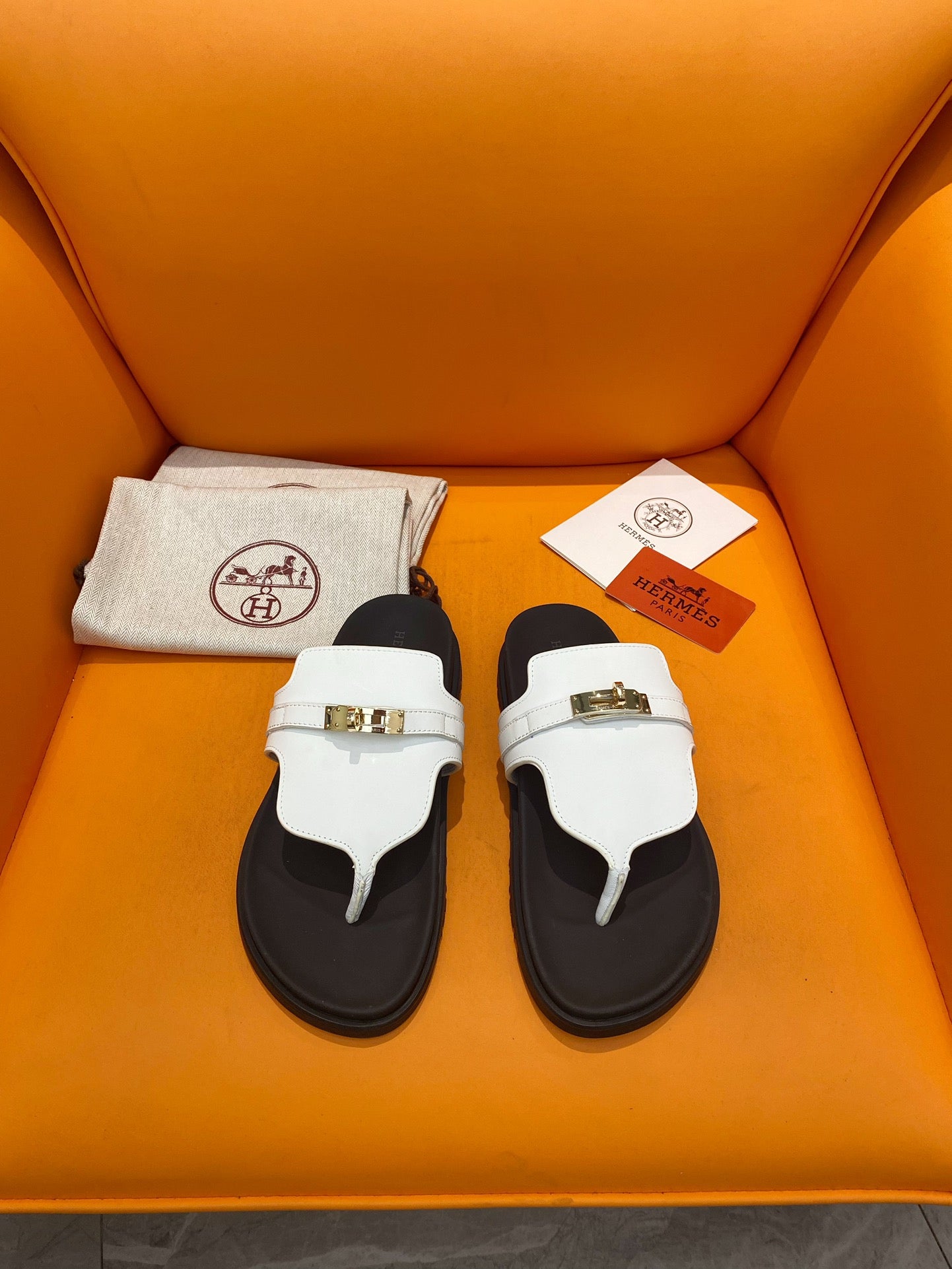 Men's Blanc HE Sandal With Gold-Plated Buckle