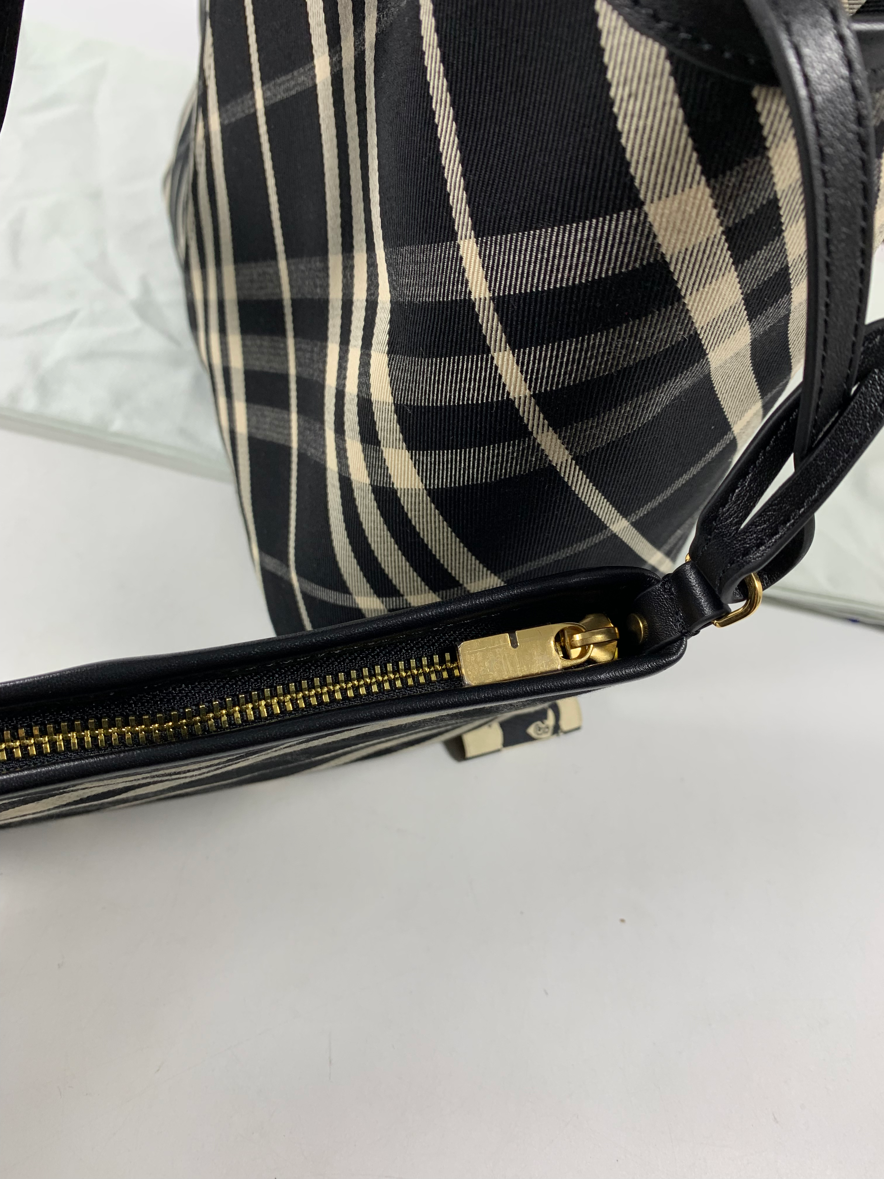 Black Small Check Tote