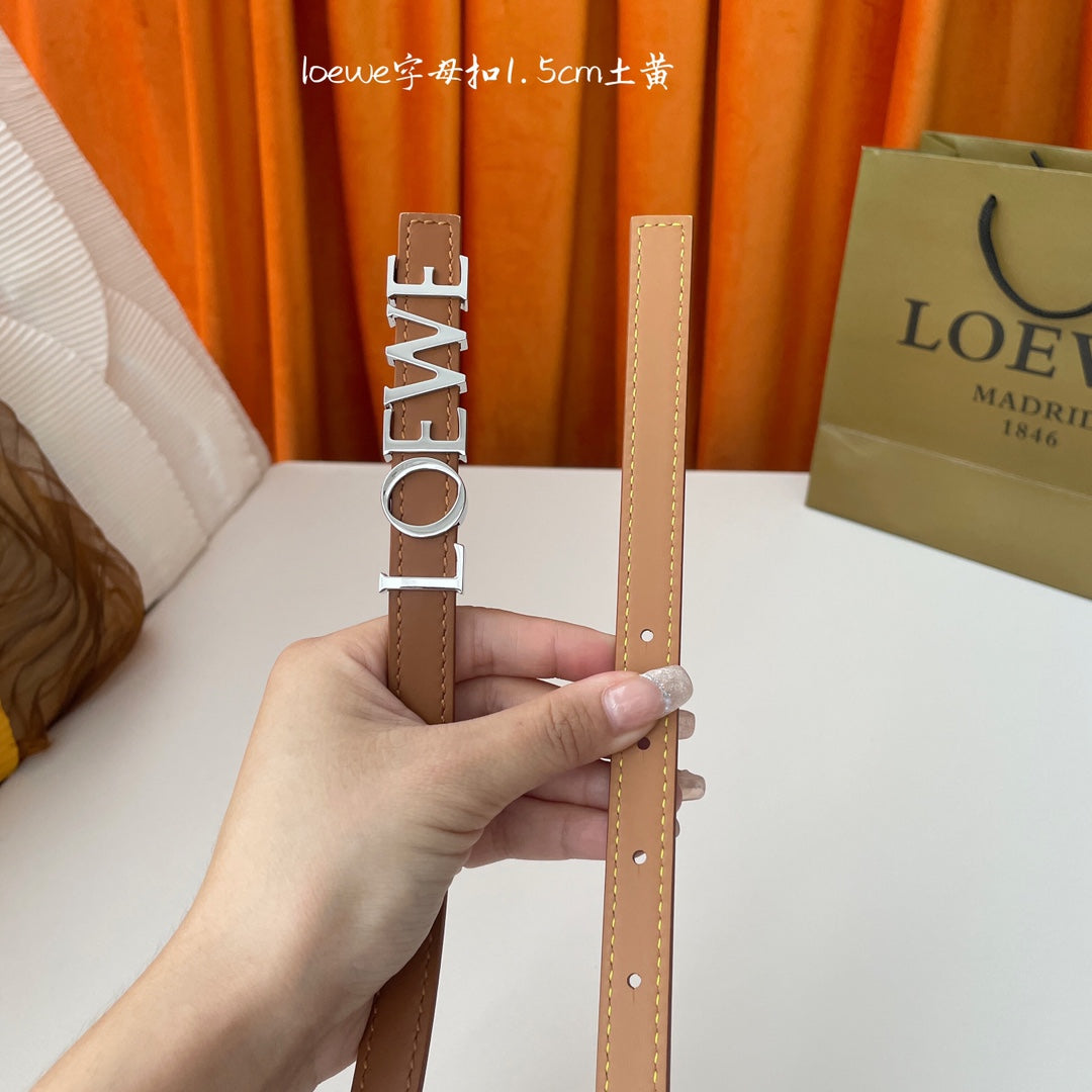 Tan/Palladium Belt In Smooth Leather