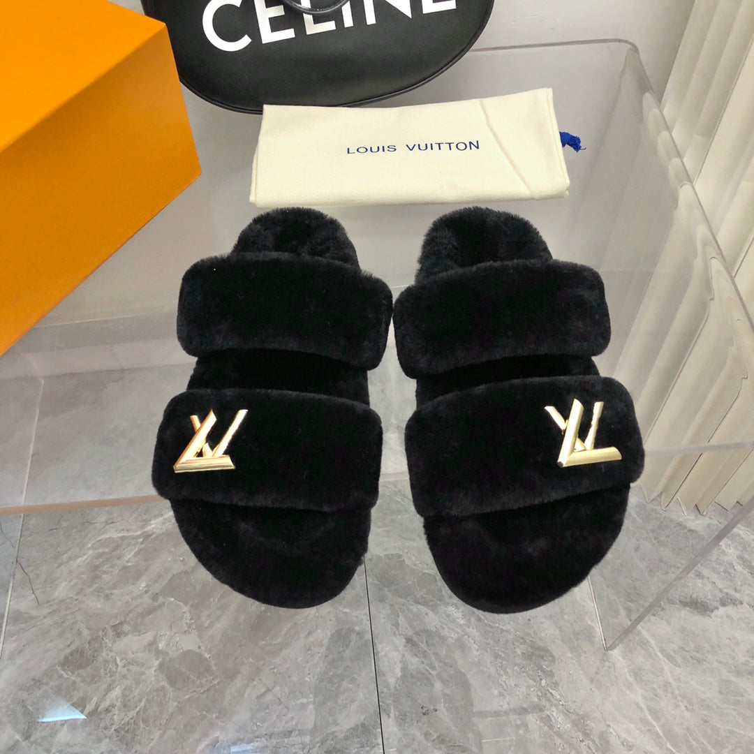 Black Comfort Flat Mule