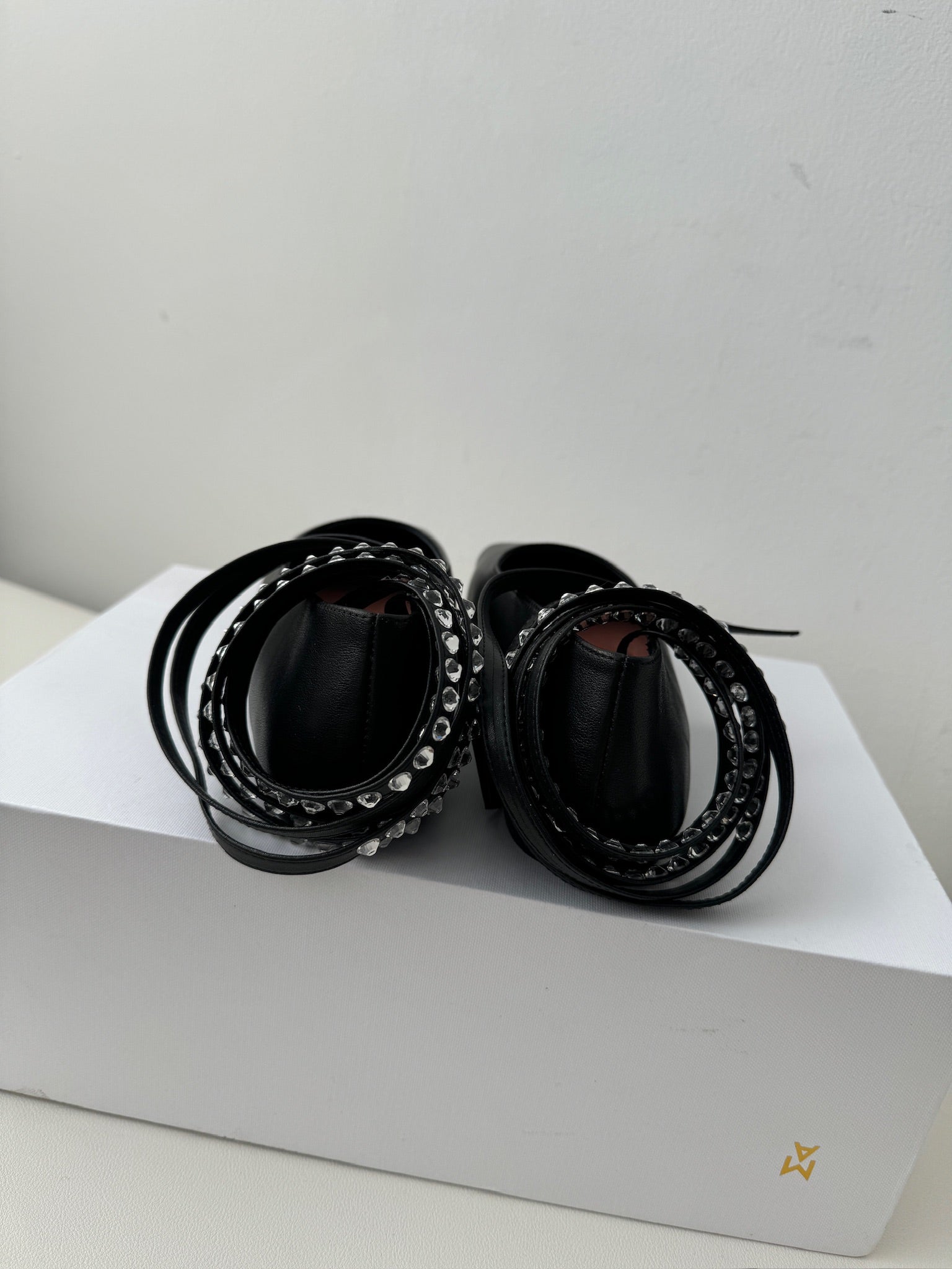 Black Ane Lace Up Flat