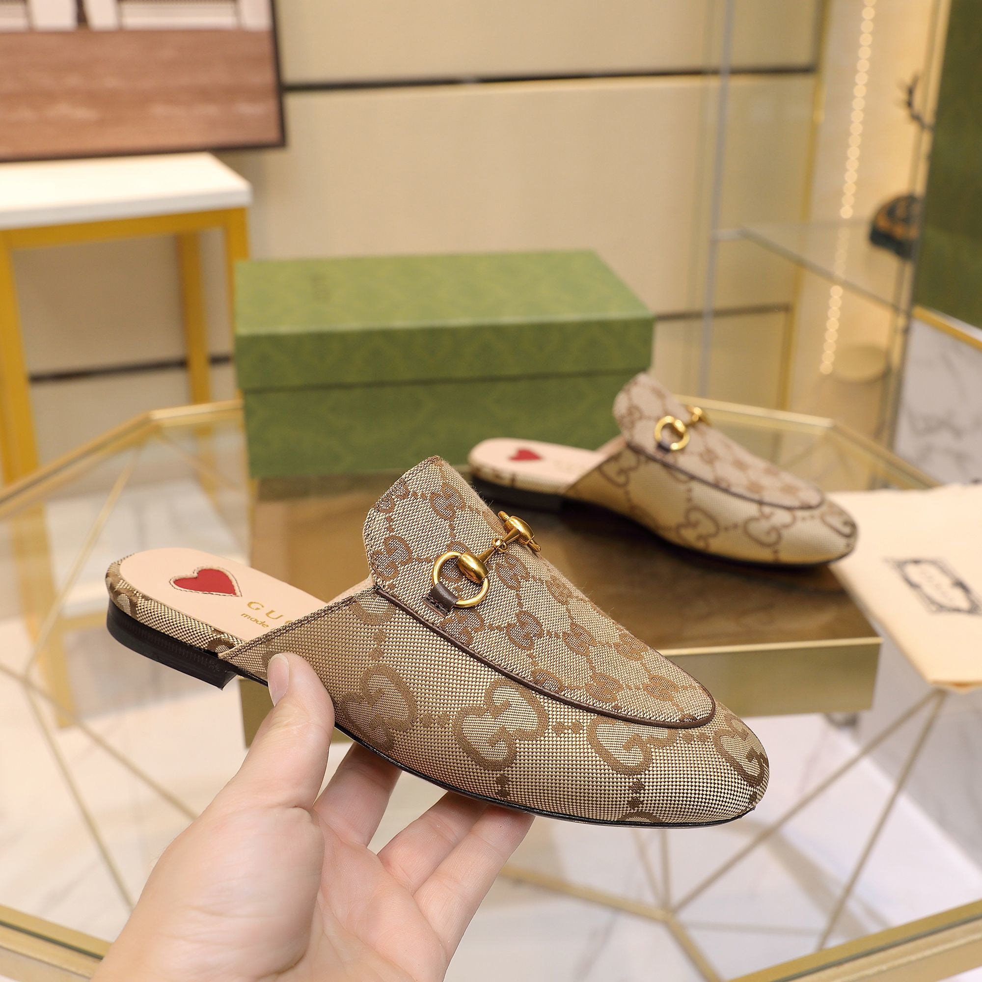 Camel GJ princetown slipper