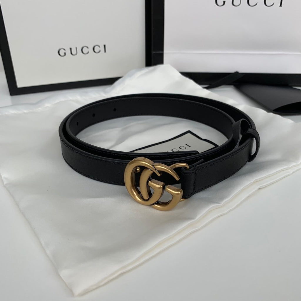 Black G leather belt 20 mm