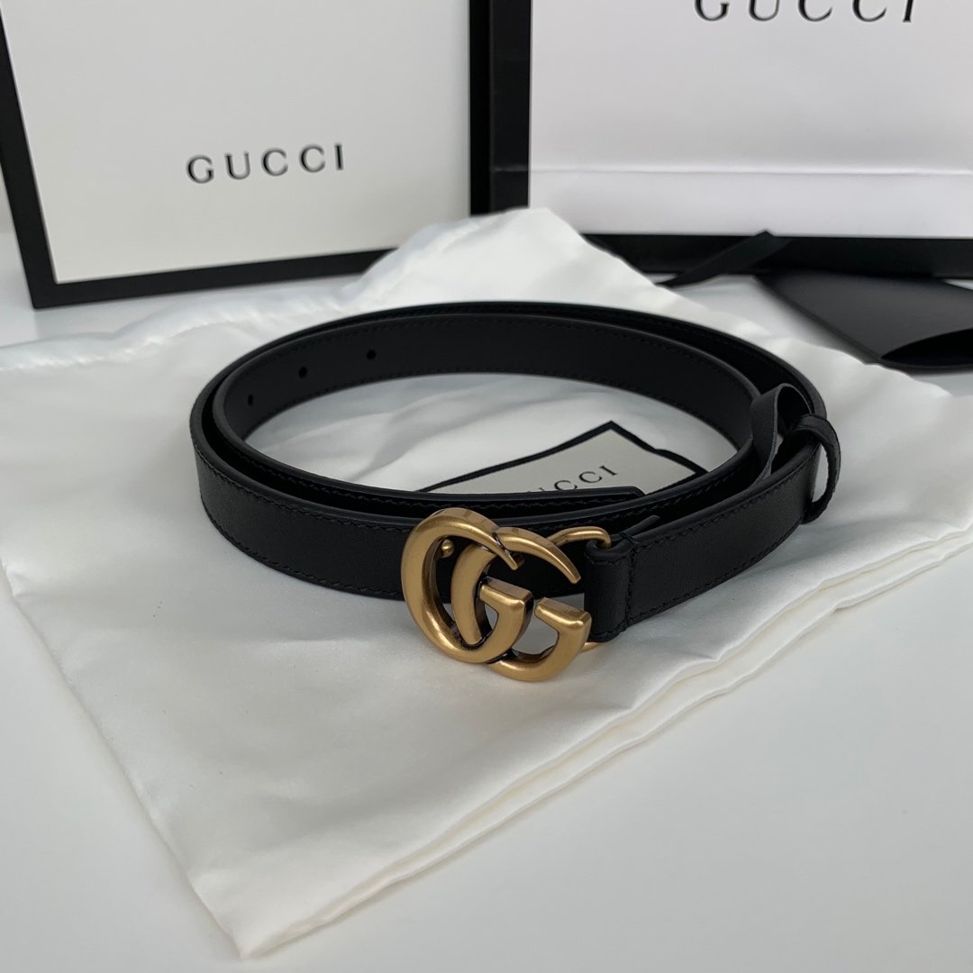 Black G leather belt 20 mm