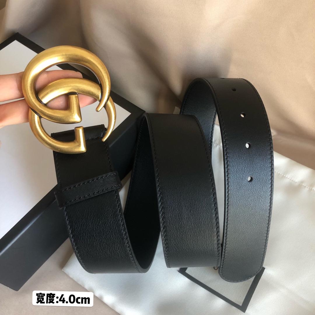 Black G leather belt 40 mm