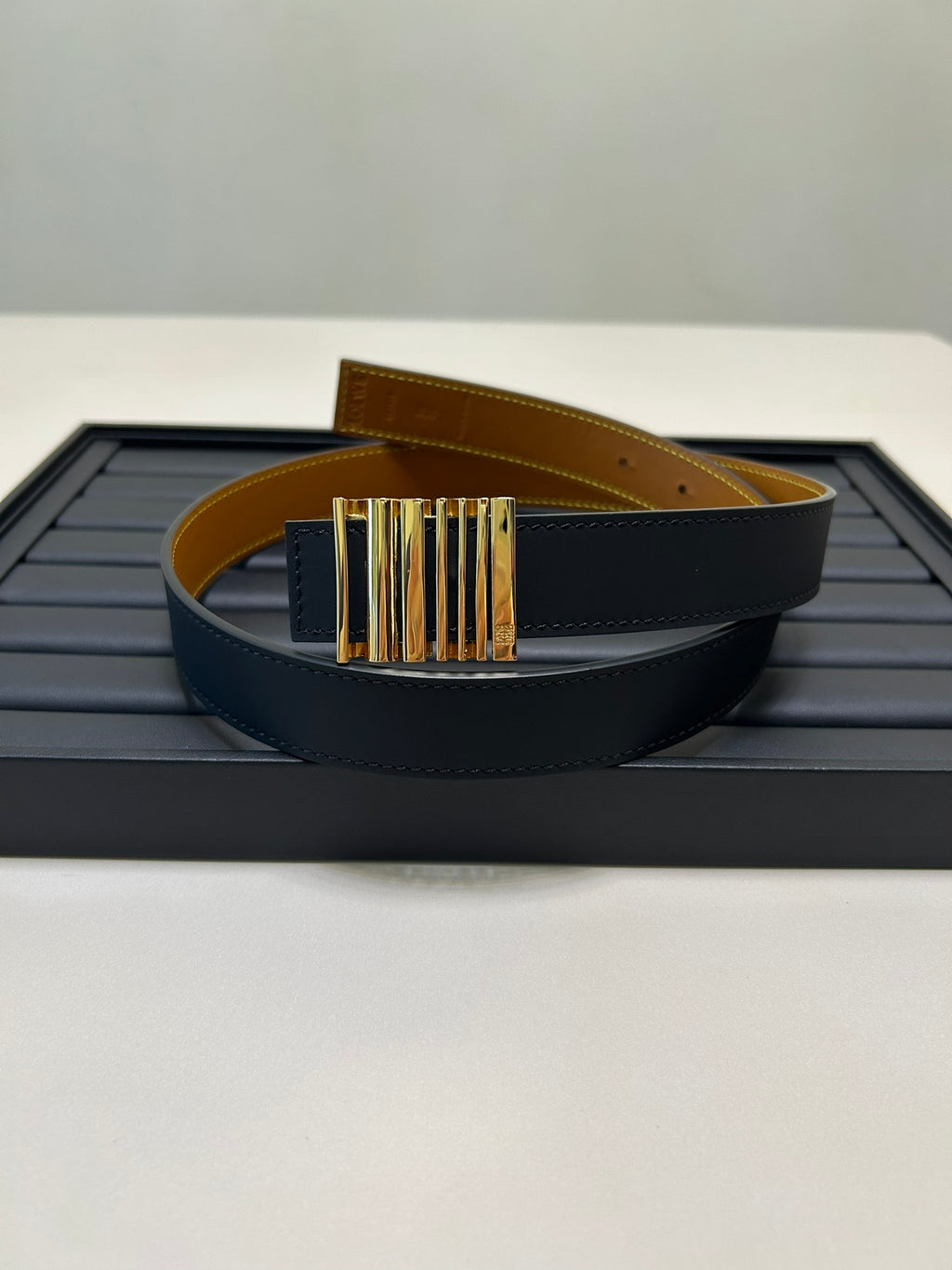 Black/Gold Graphic Belt