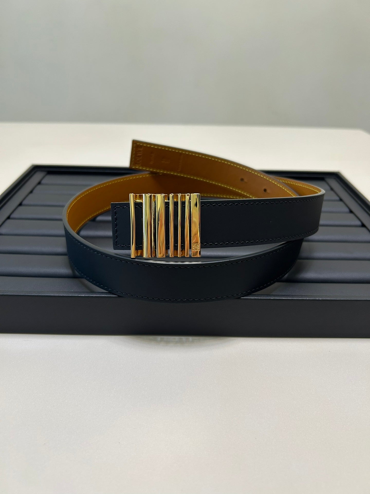 Black/Gold Graphic Belt