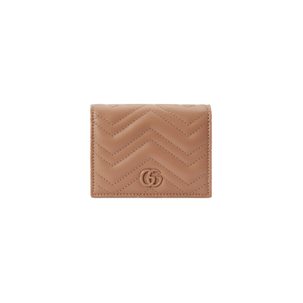 Rose Beige GM Small Quilted Leather Wallet