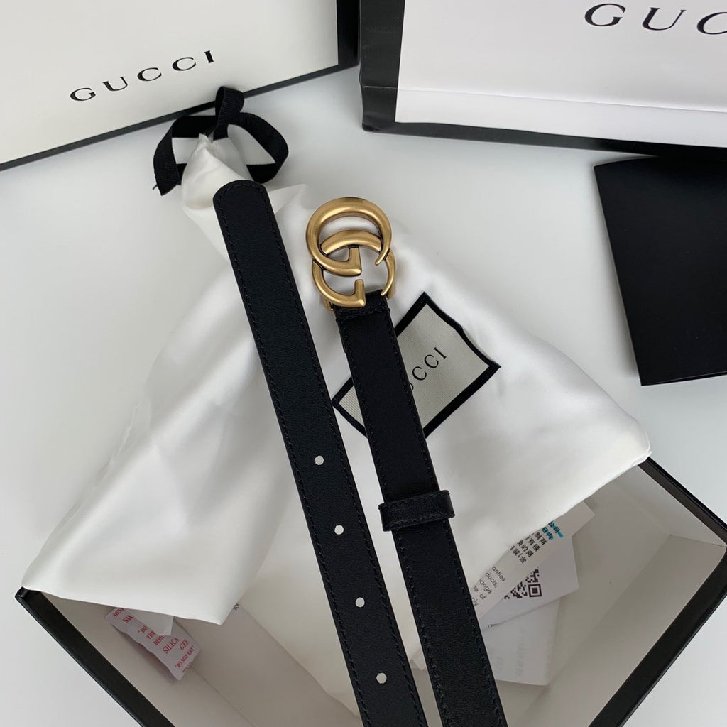 Black G leather belt 20 mm