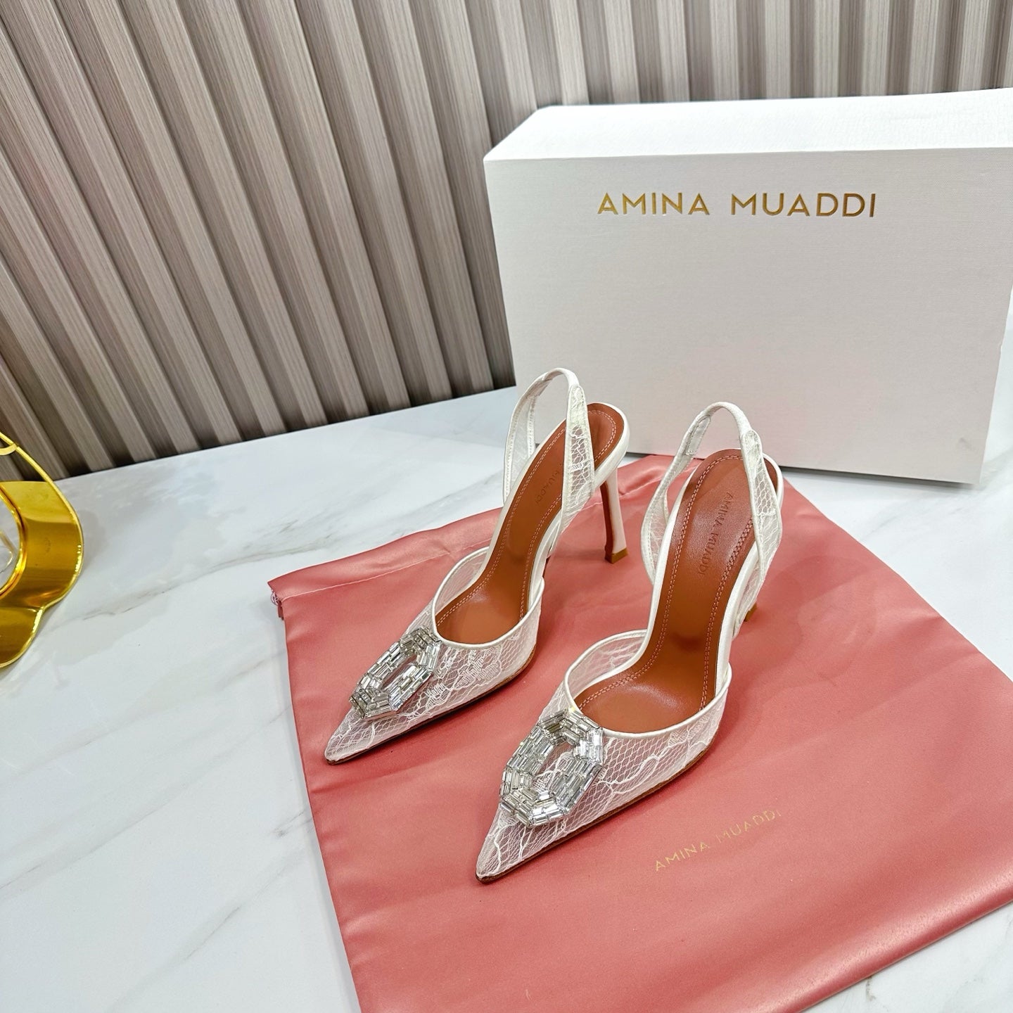 Ivory Camelia 90 Lace Slingback Pumps