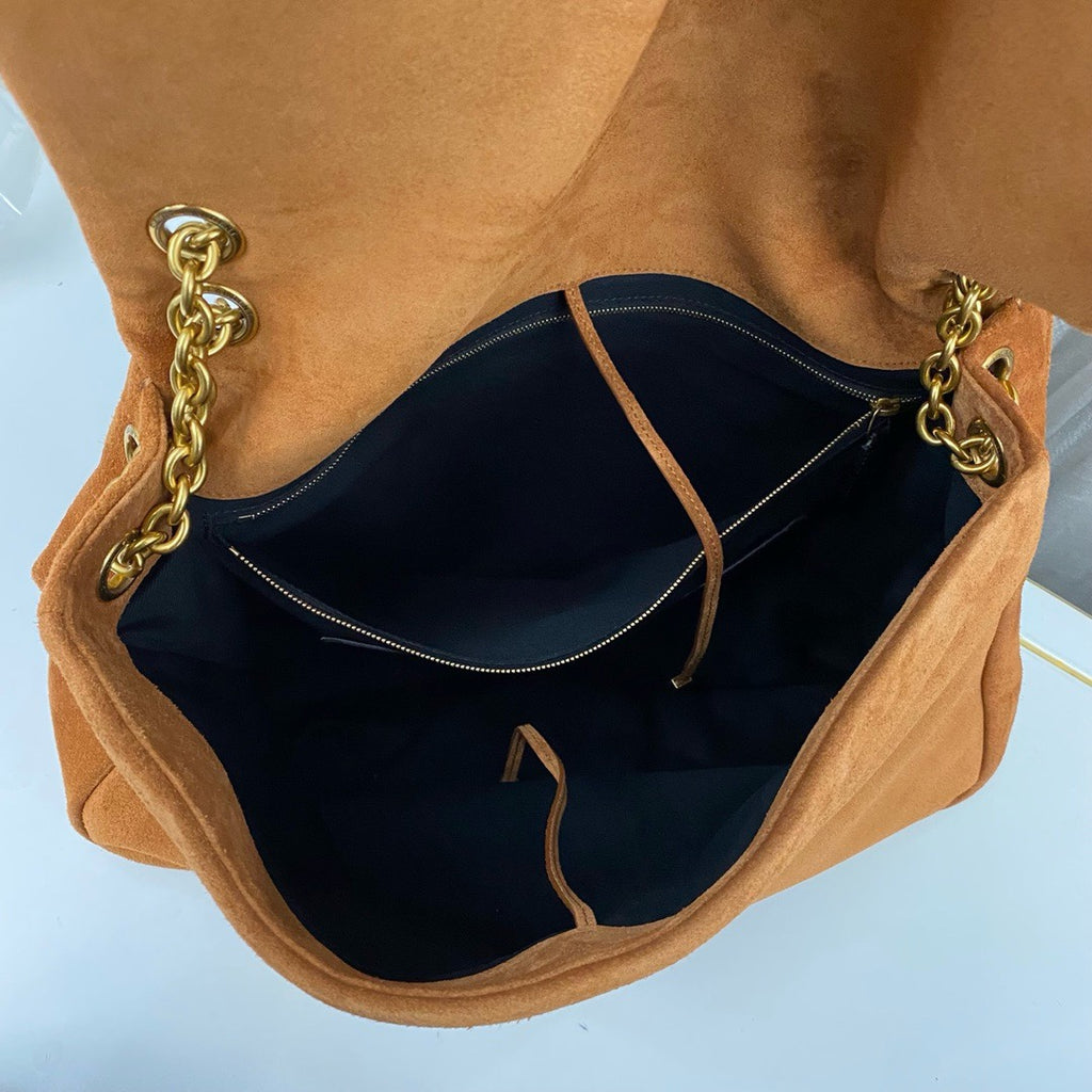 Brown Caramel Large Jamie In Suede