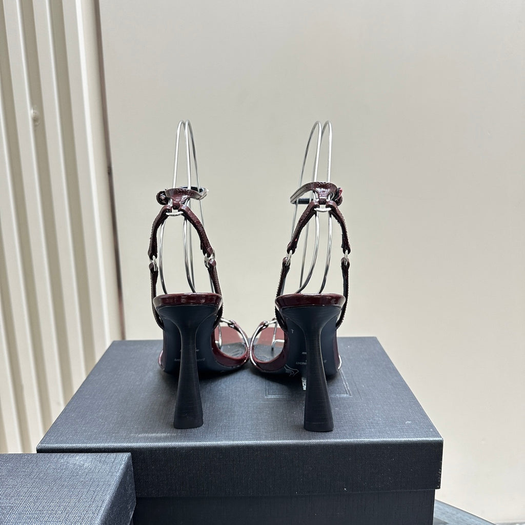 Deep Bordeaux YN Sandals In Patent Leather
