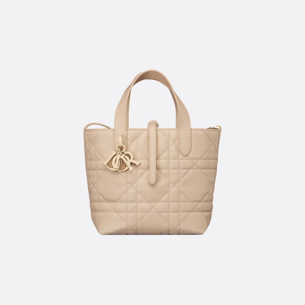Powder Beige Small Toujours Vertical Tote Bag