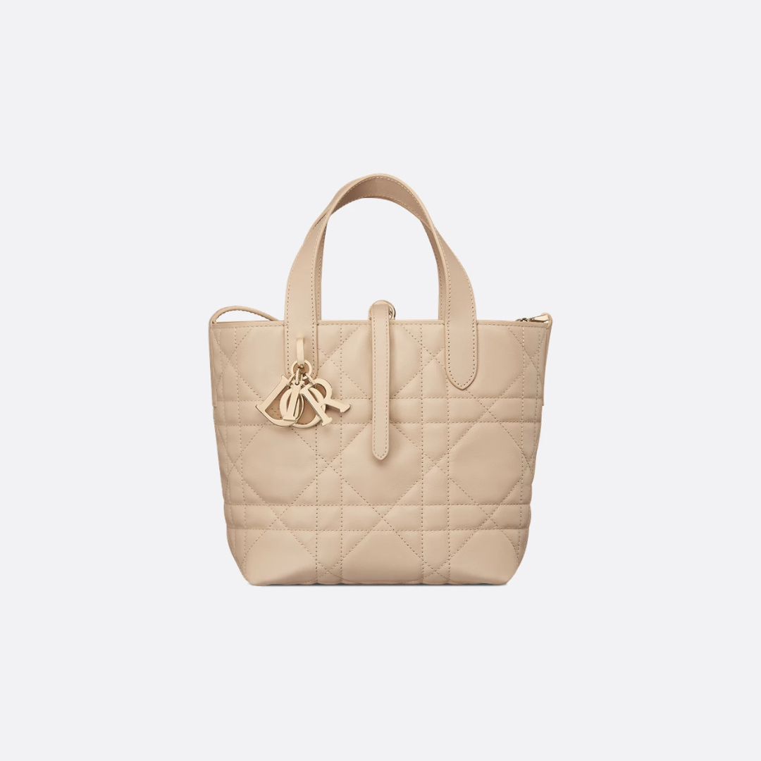 Powder Beige Small Toujours Vertical Tote Bag