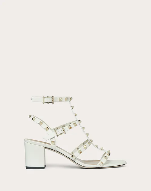 Light ivory VR ankle strap sandal 60 mm