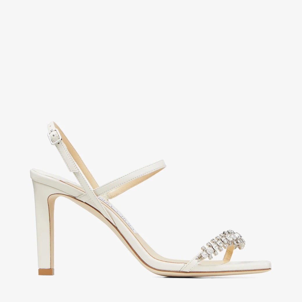 Cream JM 85 sandals with crystal embellishment