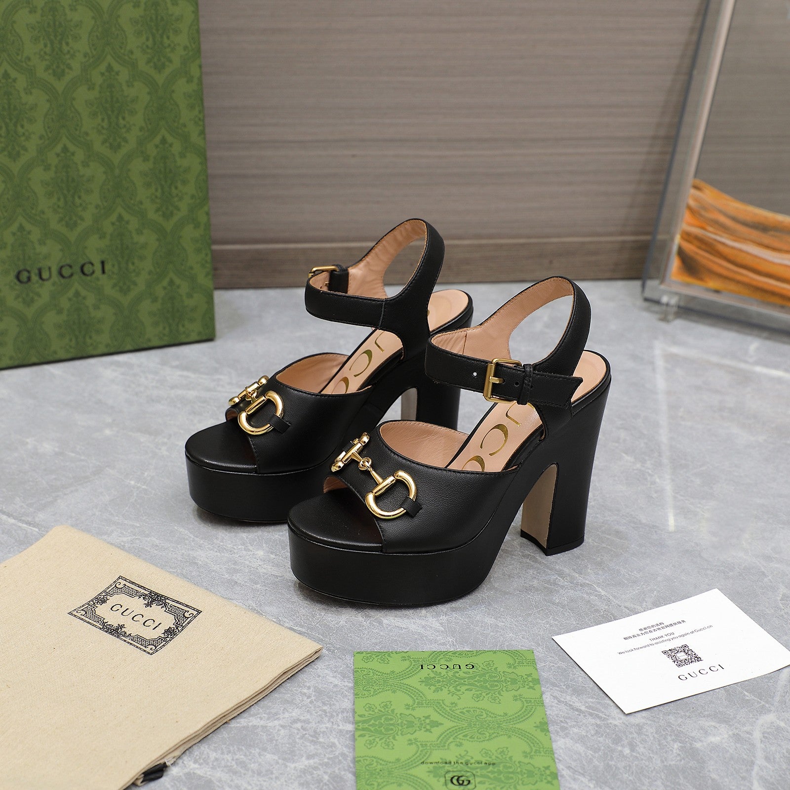 Black GH Platform Sandal