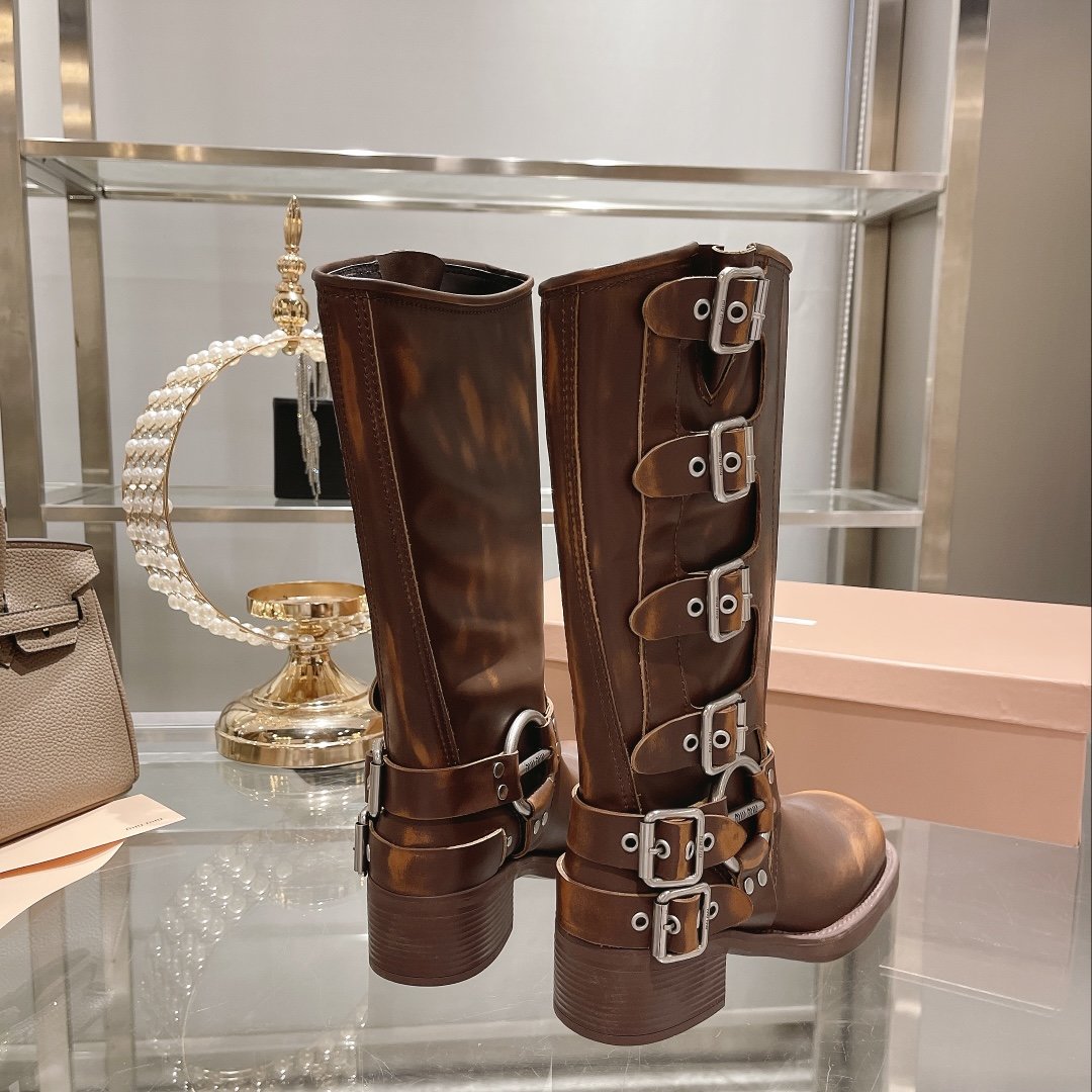 Sienna leather biker boots